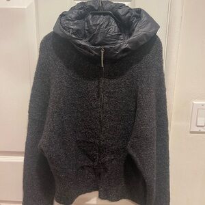 Chic Charcoal Cowl Neck Jacket